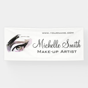 Watercolor ogen wimper extensie make-up branding spandoek
