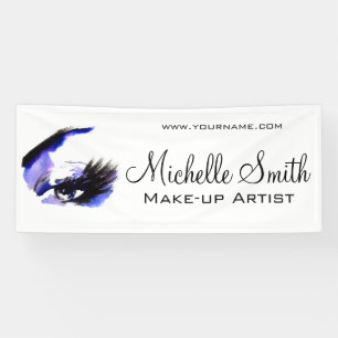 Watercolor ogen wimper extensie make-up branding spandoek