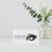 Watercolor ogen wimper extensie make-up branding visitekaartje (Staand voorkant)