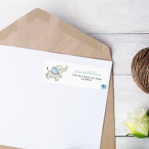 Watercolor Olifant Baby Shower Etiket