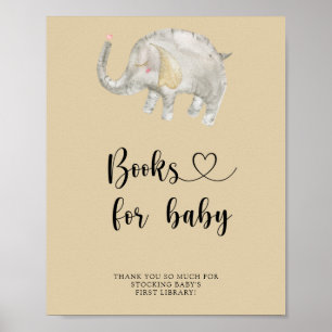Watercolor Olifant Ballon - boeken voor baby Poster