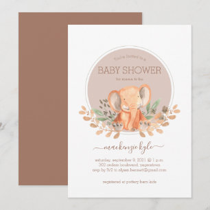 Watercolor Olifant Boho Safari Baby Borrel