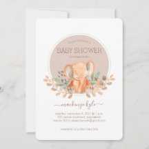 Watercolor Olifant Boho Safari Baby Borrel