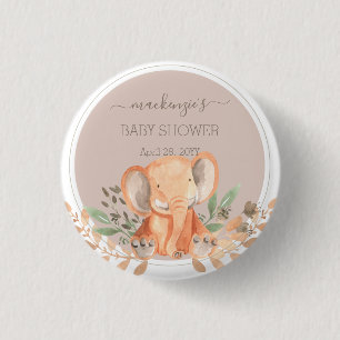 Watercolor Olifant Boho Safari Knop Ronde Button 3,2 Cm