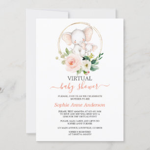 Watercolor Olifant Virtuele Baby Shower Per Post Kaart