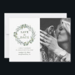 Watercolor olijfbladeren. Botanische krans. Italia Save The Date<br><div class="desc">Watercolor olijf save the date fotokaart. Neem contact met me op als je extra items nodig hebt.</div>