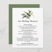 Watercolor Olijfboomtak | Reisplan Informatiekaartje (Voorkant / Achterkant)