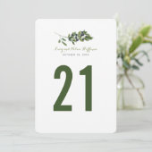 Watercolor Olijfgaard | Trouwtafel Nummer Kaart (Staand voorkant)