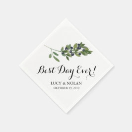 Watercolor Olijftak | Beste Dag Ooit! Servetten