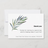 Watercolor Olijftak Groene Bruiloft Bridal Shower Bedankkaart (Voorkant)