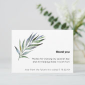 Watercolor Olijftak Groene Bruiloft Bridal Shower Bedankkaart (Staand voorkant)