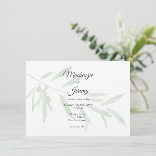 Watercolor Olijftak Kaart (Staand voorkant)