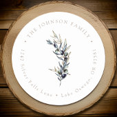 Watercolor Olijftak Retouradres Ronde Sticker