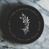 Watercolor Olijftak Retouradres Ronde Sticker