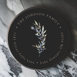 Watercolor Olijftak Retouradres Ronde Sticker