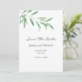 Watercolor Olijftak Save The Date (Staand voorkant)