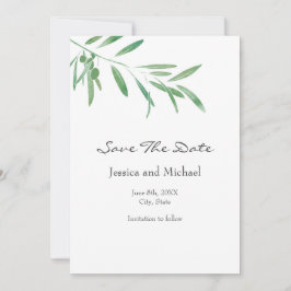 Watercolor Olijftak Save The Date
