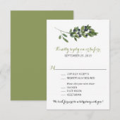 Watercolor Olijftak | Trouw RSVP Kaartje (Voorkant / Achterkant)
