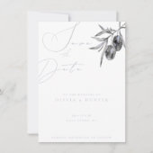 Watercolor Olijftak Trouw Save the Date Kaart (Voorkant)