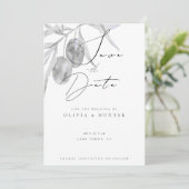 Watercolor Olijftak Trouwkaart Save the Date Kaart (Staand voorkant)