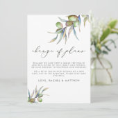 Watercolor Olijftakken Wijziging van plannen Trouw Aankondiging (Staand voorkant)