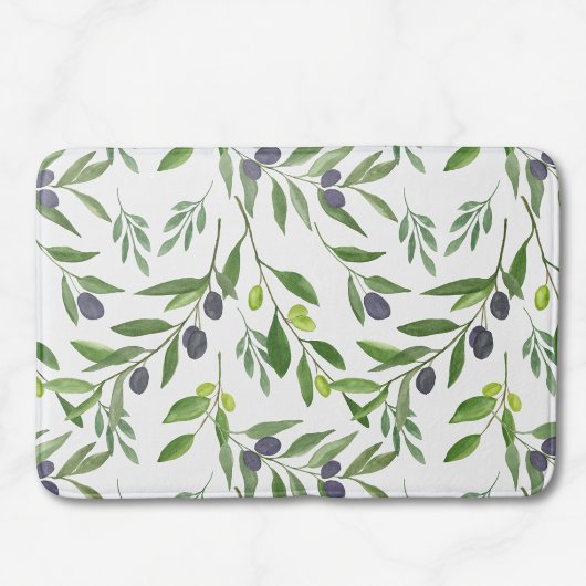 Watercolor Olive Pattern Badmat