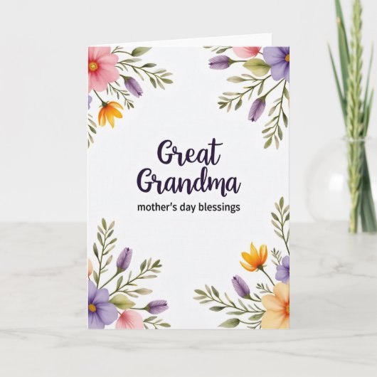 Watercolor Oma Dag Kaart (Voorkant)