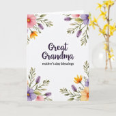 Watercolor Oma Dag Kaart (Gele Bloem)