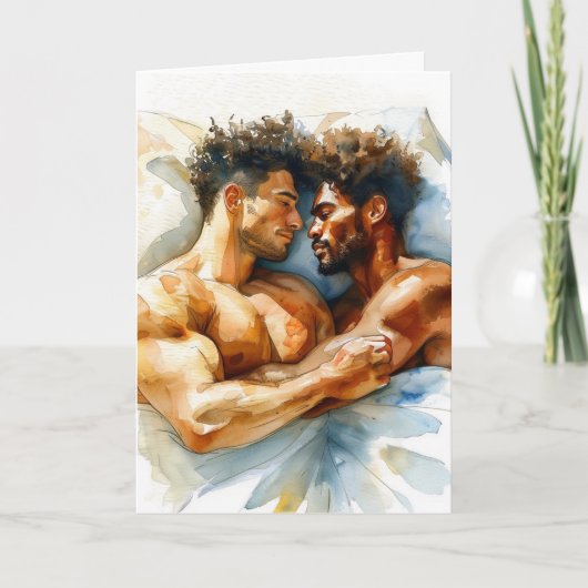 Watercolor Omhelzing Mediterrane Liefde Kaart (Voorkant)