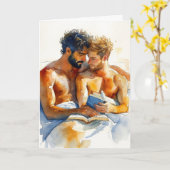 Watercolor Omhelzing met Boek Kaart (Gele Bloem)