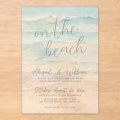 Watercolor On The Beach Wedding Acryl Uitnodigingen (Voorkant)