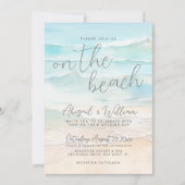 Watercolor On The Beach Wedding All In One Kaart (Voorkant)