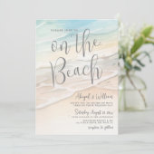 Watercolor On The Beach Wedding All In One Kaart (Staand voorkant)
