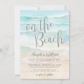 Watercolor On The Beach Wedding All In One Kaart (Voorkant)