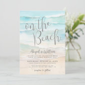 Watercolor On The Beach Wedding All In One Kaart (Staand voorkant)