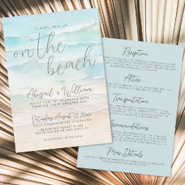 Watercolor On The Beach Wedding All In One Kaart