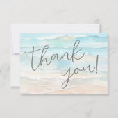 Watercolor On The Beach Wedding Bedankkaart (Voorkant)