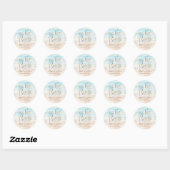 Watercolor On The Beach Wedding Ronde Sticker (Vel)