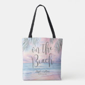 Watercolor On The Beach Wedding Tote Bag (Achterkant)