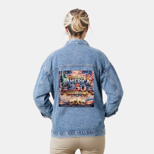 Watercolor Onafhankelijkheidsdag Denim Jacket (Model)