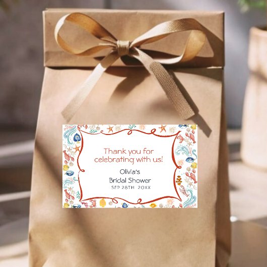 Watercolor onder de zee Ze Vangt Bruidsdouche Rechthoekige Sticker