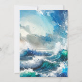 Watercolor Onderwater Oceaan Haai Verjaardagsfeest Kaart (Achterkant)