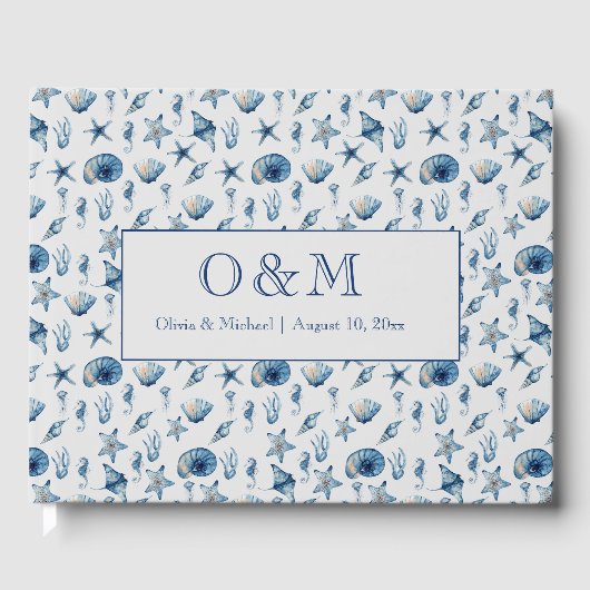 Watercolor Onderwater Patroon Gastenboek (Voorkant)