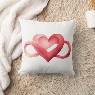 Watercolor Oneindigheid Roze Hart Worp Kussen