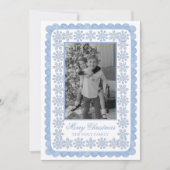 Watercolor Ontwerper Blauwe Sneeuwvlokken Kerstmis Feestdagenkaart (Voorkant)