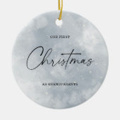 Watercolor onze eerste kerst als grootouders keramisch ornament (Voorkant)