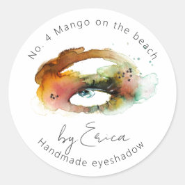 Watercolor Oog Schilderen Make-up Oogschaduw Verpa Ronde Sticker