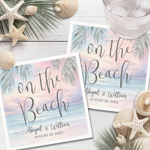 Watercolor Op De Bruiloft Aan Zee Servet