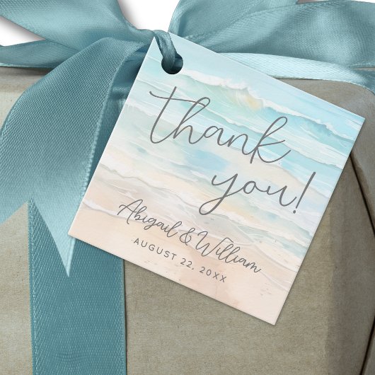 Watercolor Op De Strand Huwelijk Bedankjes Labels