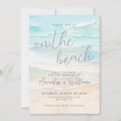 Watercolor Op De Strand Huwelijk Save The Date (Voorkant)